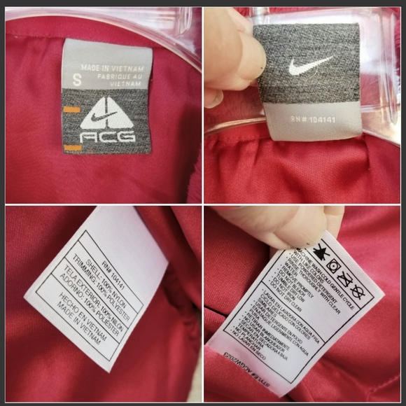 Nike ACG All Conditions Gear Red Nylon Fleece Collar Vest Full Zip (Size SMALL) - Picture 7 of 7